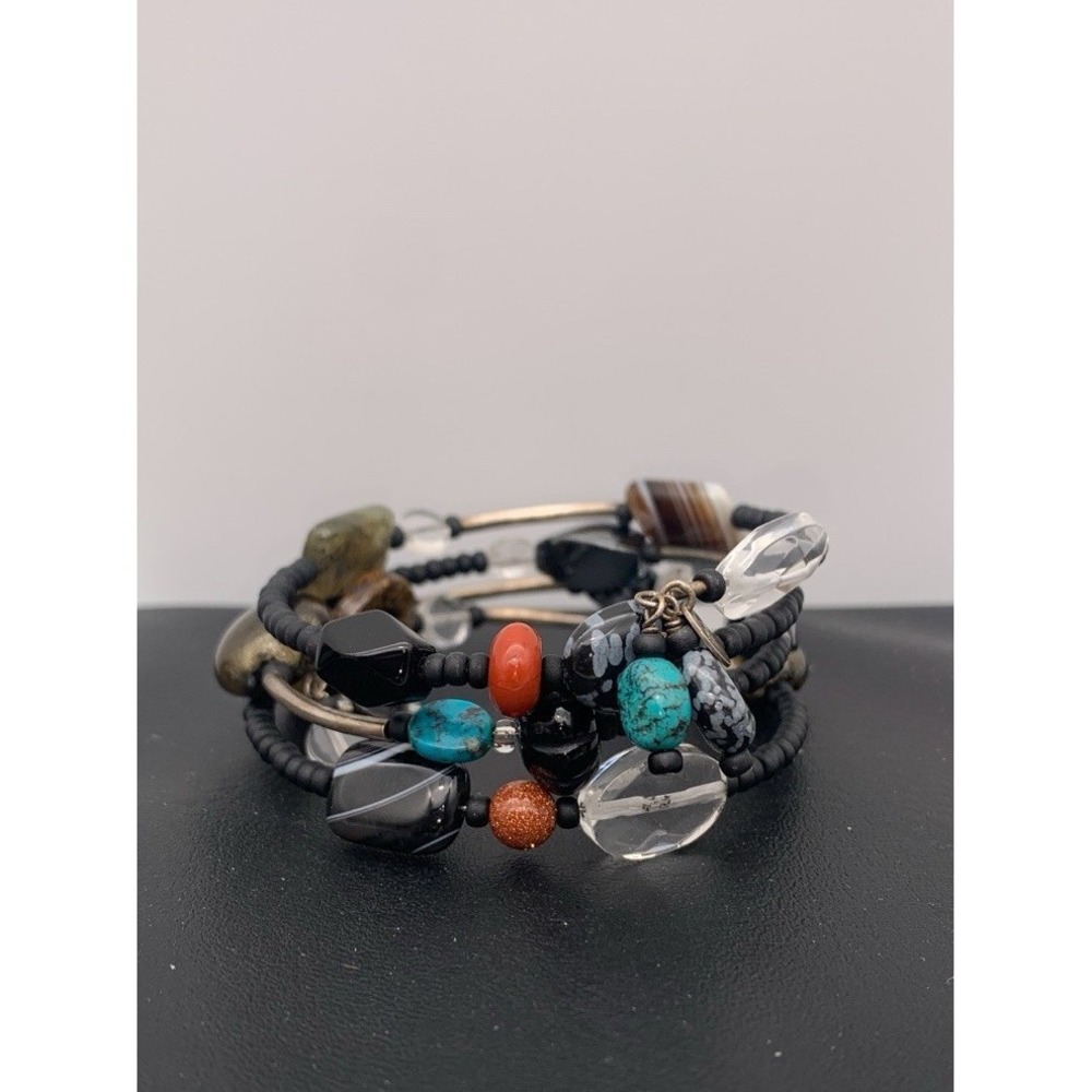 Silpada Sterling Silver Turquoise Labradorite Sandstone Agate  Bracelet‎ B2144